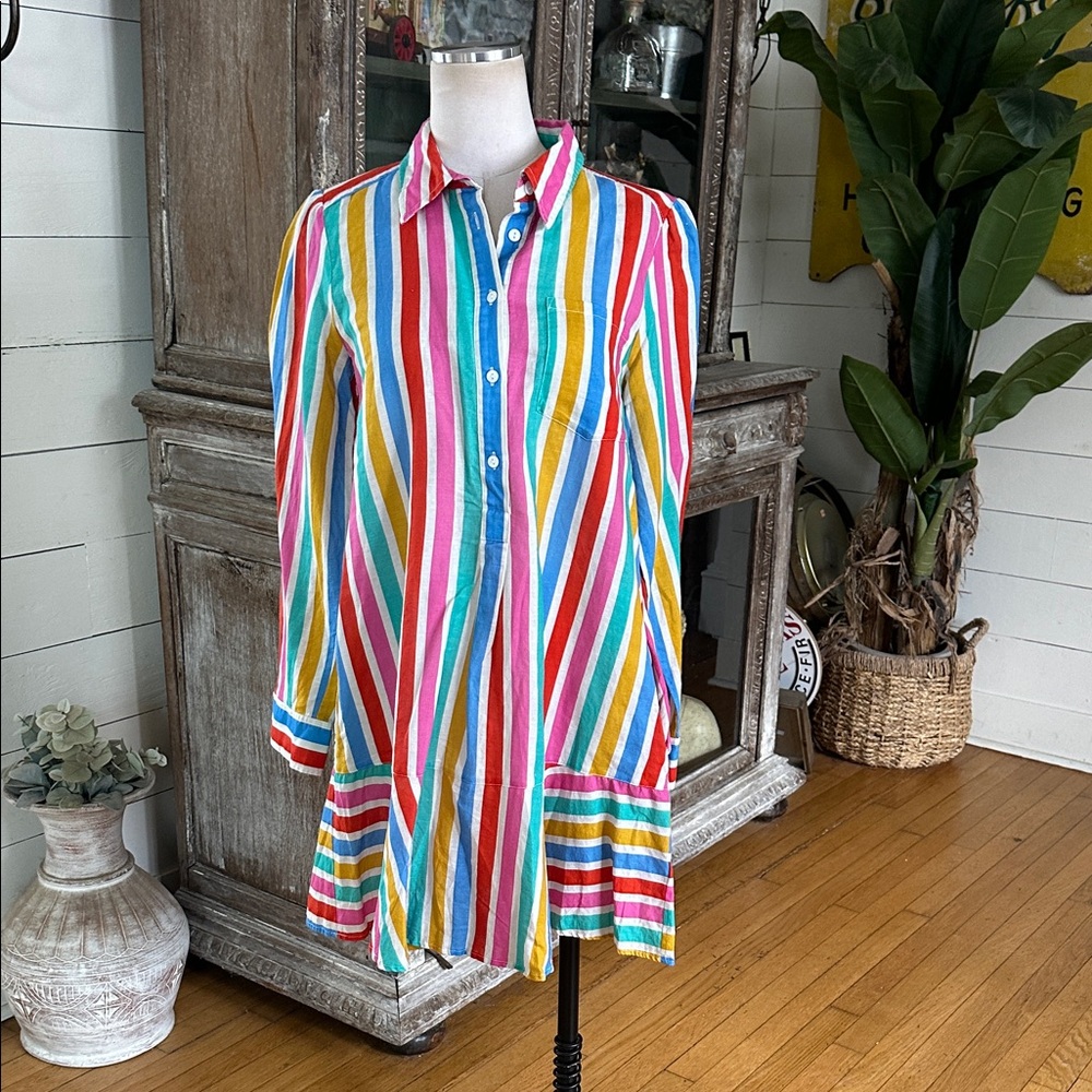 TUCKERNUCK CALLAHAN STRIPED DRESS LARGE EXCELLENT POCKETS
